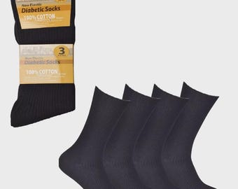 Calzini diabetici anelastici in 100% cotone - 6/12 paia