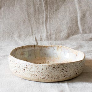 Ciotola per pasta Wabi Sabi fatta a mano / Gres laminato maculato, esterno opaco, interno lucido