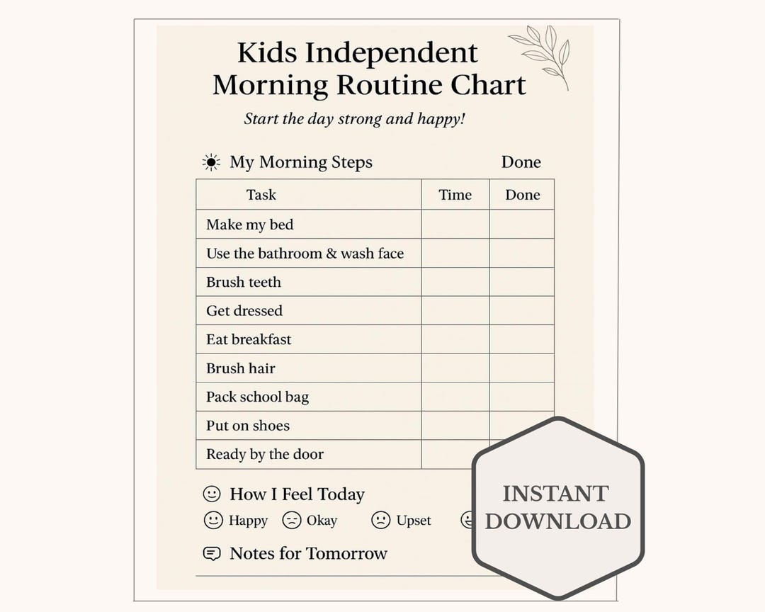 Routine Chart.pdf Daily Routine Kids | Morning Routine Chart Printable | Kids Routine ...