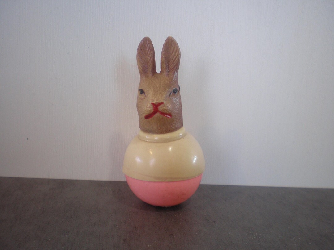 Roley Poley Rabbit Antique Celluloid Roly Poly Bunny Rabbit Collectible ~ Easter Holiday ...