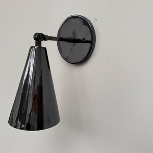 1 Light Raw Brass Wall Sconce Lamp Mid Century Modern Italian Fixture Cone Handcrafted