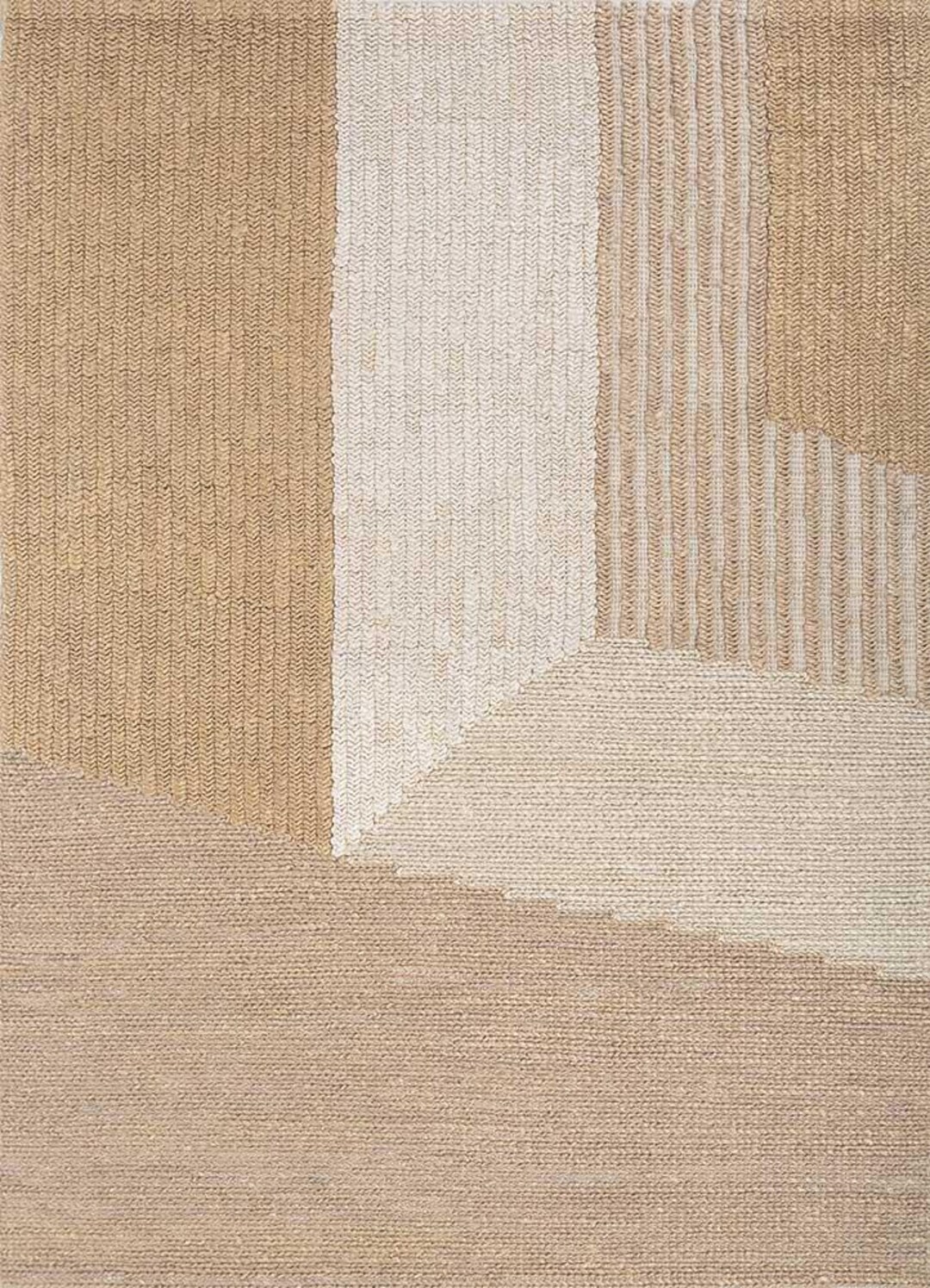 Geometric Jute Rug – Hand-braided Abstract Color Block Boho Carpet - Etsy