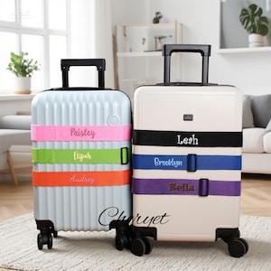 Custom Embroidered Luggage Strap & Tags – Personalized Travel Essentials for Holiday and Business