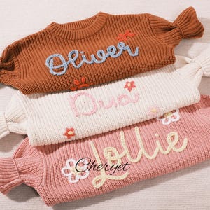 Personalized Embroidered Baby Sweater – Custom Knit Toddler Jumper, Handmade Kids Sweater, Perfect Gift for Little Ones