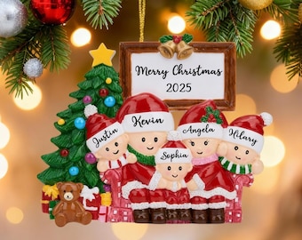 Custom Resin Family Christmas Ornament,Personalized Christmas Tree Ornament,Xmas Name Ornament of 3,4,5,Holiday Ornament 2025,Xmas Decor.