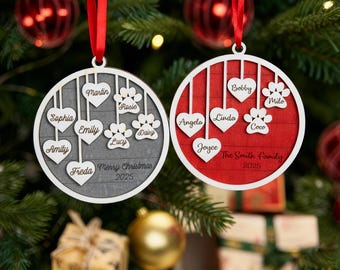 2026 Family & Pet Ornament,Personalized Christmas Family Ornament,Custom Wood Ornament With Pet, Christmas Gift For Family,Christmas Decor.