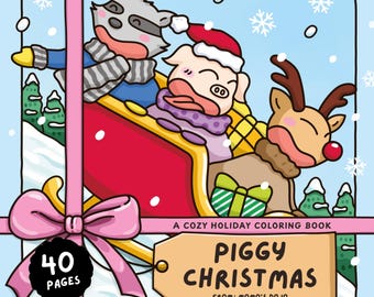 40 Cozy Christmas Coloring Pages for Adults & Kids | Cute Holiday Printable Coloring Sheets | Winter Scenes | Instant Download PDF PNG
