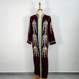 Handmade Traditional Caftan - Colorful Moroccan Caftan - Made in Morocco- High quality Material