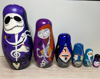 Nightmare Before Christmas Hand Painted Stacking Dolls