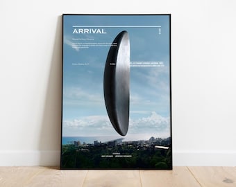 Arrival Movie Poster, Midcentury Modern Sci-Fi Art (Digital Download Available)