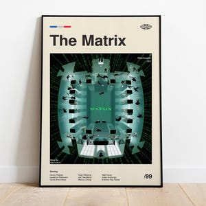 Matrix Movie Poster, Retro Movie Print, Modern Vintage Movie Posters, Mid Century Poster