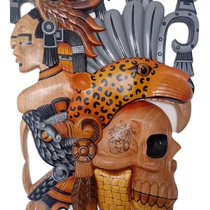 Mayan Eternal Jaguar warrior eagle warrior Quetzalcoatl Giant Wall  panel