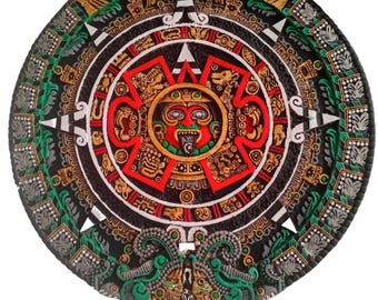 アステカ マヤ暦、3D プリントの太陽石、古代メソアメリカの壁画