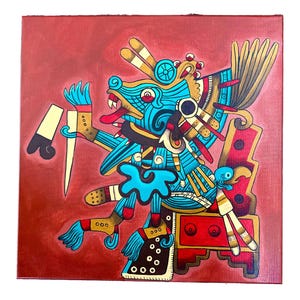 Xolotl Underworld God Painted on canvas with acrylic