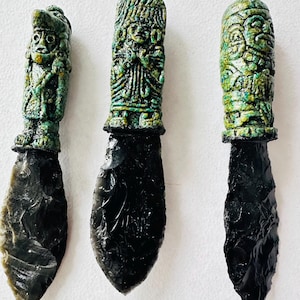 Mayan Aztec mini  Obsidian letter openers  Bundle