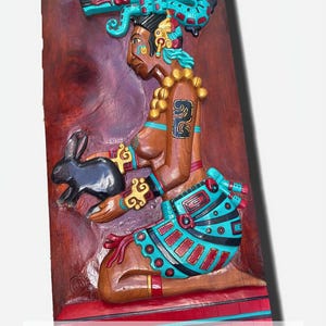 Mayan Goddess in Cedar Ixchel Diosa Giant Wall Hanging