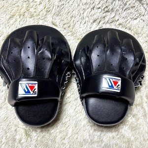 Custom Winning Boxing Punch Mitts CM-65 Curved – Black - Handmade Leather Punch Mitts - Gift For You