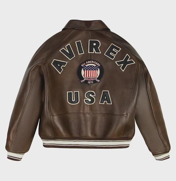 Vintage Avirex Leather Bomber Jacket: 90s Hip Hop Varsity Style - Etsy