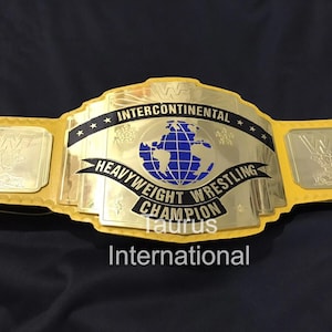 WWF Intercontinental Heavyweight Wrestling Championship Belt – Gold Replica, Full Size for Fans & Collectors - Gift For Him