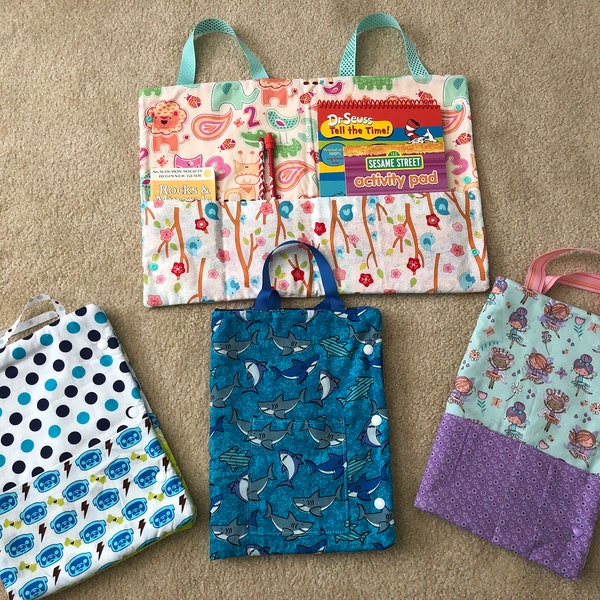 MADE TO ORDER Book carrier, Book bag, Book Tote bag, kids tote, kids book bag, kids backpack, kids bag, tote