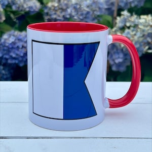 Choose Your Nautical Flag Mug, Nautical Mug, Nautical Alphabet, Personalized Mug