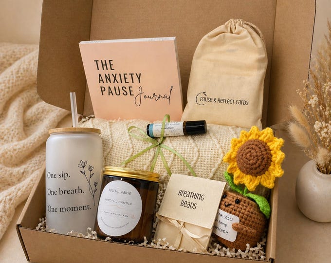 Anxiety Relief Gift Box: Aromatherapy, Mindfulness Journal & Affirmation Cards