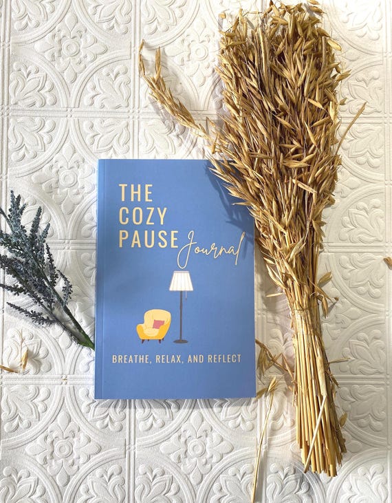 Cozy Pause Journal | Guided Self-Care Notebook | Mindfulness & Reflection Journal | Daily Calm Writing Companion