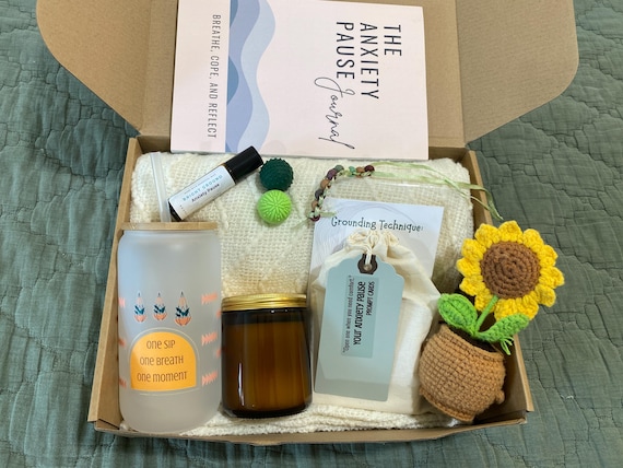 Anxiety Relief Gift Box: Aromatherapy, Mindfulness Journal & Affirmation Cards
