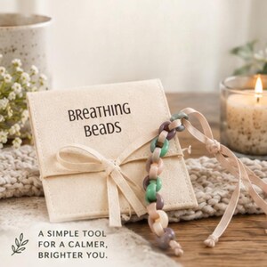 Wooden Breathing Beads, Mindfulness Tool, Handheld Meditation Beads, Mindful Breathing Accessory, Self Care Gift
