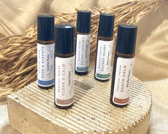 Mélanges d'huiles essentielles à bille | Soulagement du stress, calme, sommeil, concentration (10 ml)