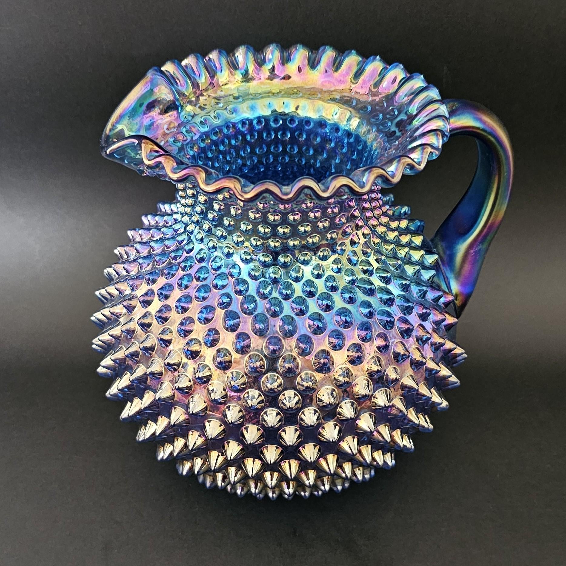 Fenton Carnival Glass Pitcher Set - Etsy