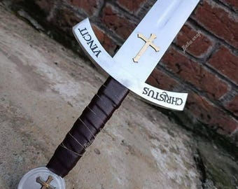 Handmade Knights Templar Accolade Sword: Medieval Crusader Replica
