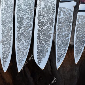 Handmade Damascus steel Chef Knife Set, Kitchen Knives, Chef Set, Kitchen Cutlery Gift for him, Culinary set, Personalised cook gift for men