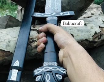 Handmade King Ragnar Lothbrok Viking Sword Replica with Scabbard