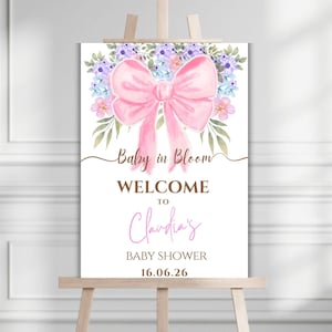 Baby Shower Welcome Sign Baby Welcome Sign Floral Baby Shower Baby in Bloom Sign Baby Shower Decor In bloom baby Shower Boy Baby Shower