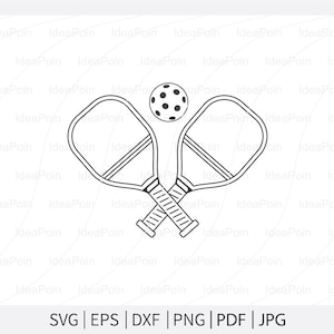 Pickleball paddles Svg,Pickleball paddles Outline Svg Pickleball svg, Pickleball Cricut Files, Cut Files for Crafters, Pickleball clipart