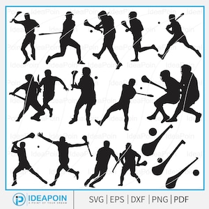 Hurling svg, Hurling Silhouette, Hurling grafische Silhouette, Hurling Fledermaus, Sport Camogie, irischer Sport gälische Silhouette