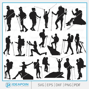 Female Hiker svg, Woman Hiking, Female Hikers svg, Hiking silhouette, Hiking Trail, Forest Hiking, Adventure, Girl Hiker, Female svg