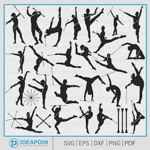 Baton Twirling, Twirling, Baton Twirling Bundle, Baton Twirling silhouette, Baton Twirling, Dance Gymnastics svg, Baton Twir