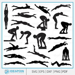 Swimming svg, Swimmer svg, Swim svg, Swimmer SVG Bundle, Swimmer svg Clipart, Swimmer Silhouettes, Swimmer clipart, Swimming Mom
