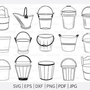 Bucket Outline, Bucket svg, Bucket vector, Bucket svg Bundle, Old Bucket svg, Bucket icon, Bucket cut file