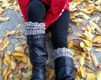 Crochet Boot Cuffs with Ruffles - Boot Toppers - Boot Liners -  Leg Warmers - Winter Fashion - Available in Many Colors