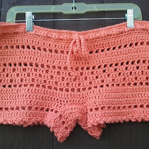 Crochet Lace Shorts - Women Boy Shorts - Open Weave Mesh Shorts - Summer Fashion - Beach Cover-Up - Vegan Friendly - All Colors Available