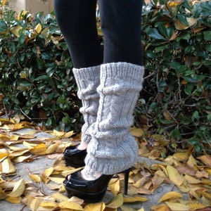 Hand Knitted Long Leg Warmers - Cable Knit Leg Warmer Boot Cuffs - Fashion Trend - Winter Fashion