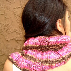 Hand Knitted Neck Warmer Knitted Scarf Knit Cowl Ruffled Scarf Winter Fashion Gift for Her image 5