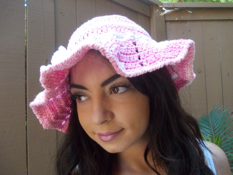 Crochet Sun Hat Floppy Hat Brimmed Crochet Hat Fashion Accessories Pink Summer Hat Beach Hat