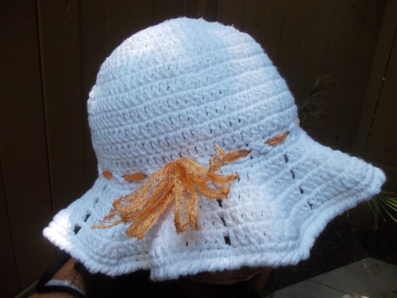 Crochet Sun Hat - Brimmed Hat - Beach Hat - White Crochet Hat - Crochet Floppy Hat - Fashion Accessories - Vegan Friendly