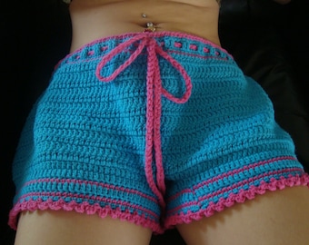 Plus Size Crochet Shorts - Crochet Women Boy Shorts XL - Custom Made Crochet Shorts