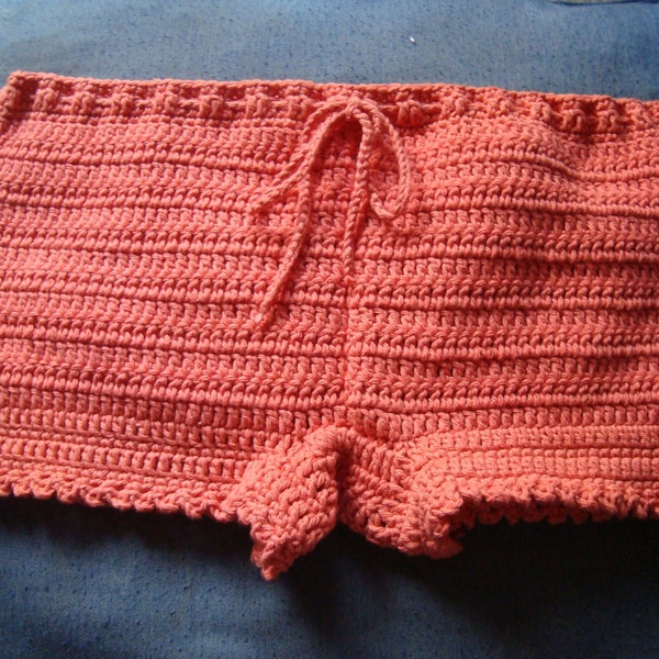 Crochet Shorts in Tangerine - Women Boy Shorts - Handmade Shorts - Spring Summer Fashion - Vegan Friendly