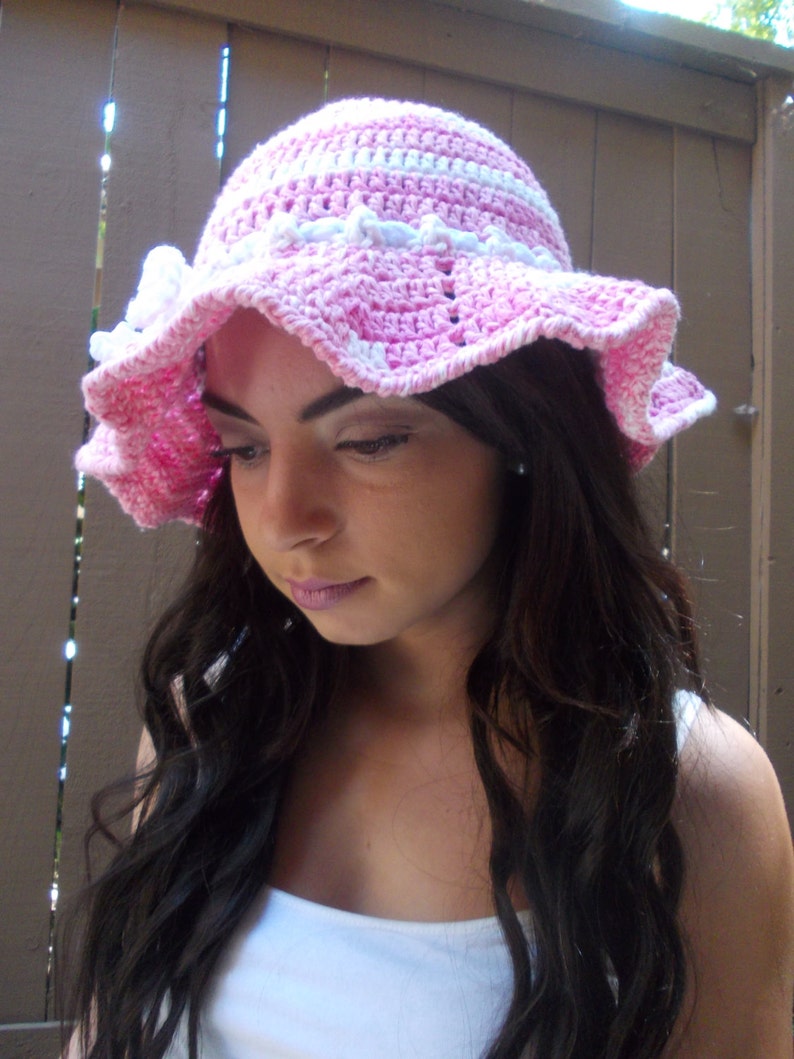 Crochet Sun Hat Floppy Hat Brimmed Crochet Hat Fashion Accessories Pink Summer Hat Beach Hat